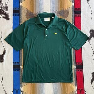 Vintage 90s Men’s The Masters Green Golf Polo Size Large Augusta National Shop